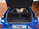 2020 Ford Puma luggage compartment with folded rear seats