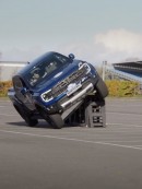 Ford Ranger Raptor holds the record for going through a tight gap on two wheels