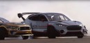 Ford Mustang Mach-E Prototype and Mustang Drifting Together