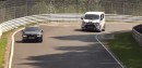 Ford Transit Passing Skoda Octavia RS on the Nurburgring