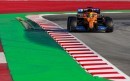 Lando Norris putting in a few laps in Barcelona test session