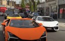 Four Lamborghini Revueltos go for a drive in London