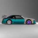 Fox Body Ford Mustang funky project car rendering by demetr0s_designs