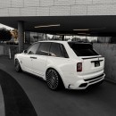 Widebody lowered Mansory Rolls-Royce Cullinan SUV on 24s by Platinum