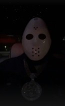 Rick Ross Wearing a Jason Mask in His Rolls-Royce