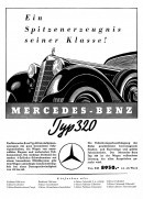 Mercedes-Benz advertisement: “Ein Spitzenerzeugnis seiner Klasse! Mercedes-Benz Typ 320” (“A top product in its class! Mercedes-Benz Model 320”), appearing in “AAZ”, no. 35, year 39, 27 August 1938