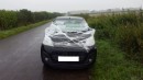 Peugeot 107 vandalized for being parked illegally near Bristol Airport