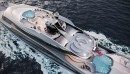 The Futura concept, a hybrid megayacht powered by biofuels and wind