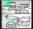 GM Design Cadillac SUv Exterior & Interior Sketches
