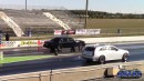 G-Body Shuffle Turbo Chevy Impala drags Camaro ZL1 and CTS Wagon on DRACS