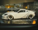 G-Nosed slammed Widebody Nissan 400Z rendering by the_kyza