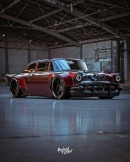 Widebody 1957 Chevy Tri-Five NASCAR Boom Tube Twin-Turbo LS rendering by adry53customs