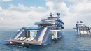 Twins project uses same 70m platform for both mothership and shadow vessel, packs each with ultra-luxe amenities