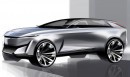 General Motors Design Center Cadillac EV crossover SUV ideation sketch