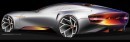 GM Design render of Chevrolet sports car - futuristic Corvette