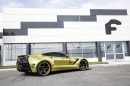 Gold chrome-wrapped Corvette with Forgiato widebody kit