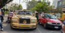 This gold Rolls-Royce Phantom is actually a luxury taxi