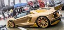 Gold-Themed Lamborghini Aventador Roadster