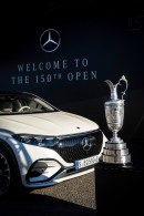 The Open 2022. The Claret Jug in front of the EQS SUV