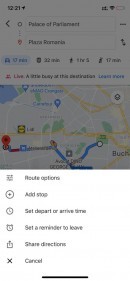 Google Maps departure reminders
