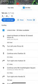 Alquiler de bicicletas en Google Maps
