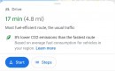 Ruta de bajo consumo de combustible en Google Maps