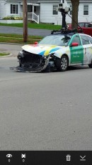 Google Street View Car after crash in Michigan