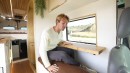 Stealthy Ford Transit Camper Boasts a Beachy, Earthy Interior With a Unique Wood Ceiling