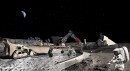 Rendering of NASA robots on the Moon