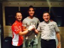 Yonny Hernandez and Jorge Martinez (right) ink the Aspar deal for 2016 MotoGP