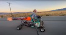 Crazy Rocketman Turns His Grandma's Lawn Chair Into a Green Rocket Powered by a Valveless Pulsejet Engine