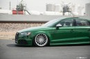 Green Audi A3 Has RS3 Bumper, Cool Stance and Trunk Spoiler