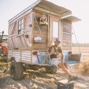 Man builds micro cabin on wheels for only $4K
