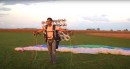 Peter Sripol's Homemade Electric Paramotor With 50 Drone Motors