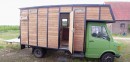 Man turns horse truck into cozy tiny home on wheels
