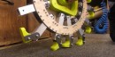 Guy builds a wheel with 14 legs