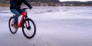 Guy makes DIY studded tires, mounts them on a drill-powered bike