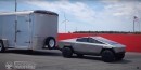 Half-scale Tesla Cybertruck vs DeLorean DMC-12 drag race