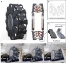 The origami transforming wheel can now carry a full-size vehicle, change shape while in motion
