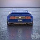 1971 Ford Mustang Mach 1 Bronco restomod rendering by wb.artist20