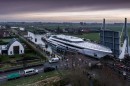 Heesen's largest superyacht, Galactica, leaves the shed to begin sea trials