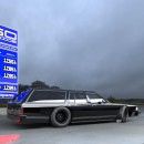 Hellcat Mercury Grand Marquis Wagon at gas station rendering by abimelecdesign