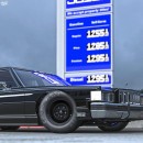 Hellcat Mercury Grand Marquis Wagon at gas station rendering by abimelecdesign