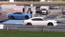 Hellcat-swapped Dodge Charger police car takes on a newer Charger SRT Hellcat