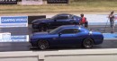 Dodge Challenger Hellcat Redeye vs Ford Mustang drag race