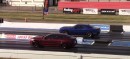 Dodge Challenger Hellcat Redeye vs BMW M8 drag race