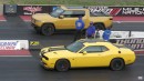 Dodge Challenger Hellcat smokes the Rivian R1T twice in a row