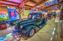 The Hemi Hideout is a "secret" event venue that hosts an impressive collection of Americana cars and memorabilia