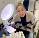 Jennifer Lopez on board a private jet