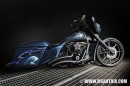 Harley-Davidson Blue Bat face on the fuel tank